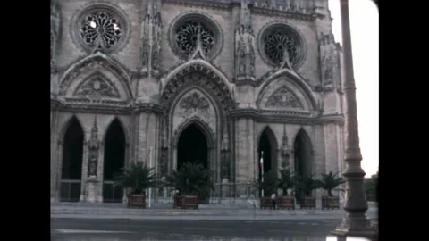 Close-up of Gothic Church at Sunset Video stock 274220570