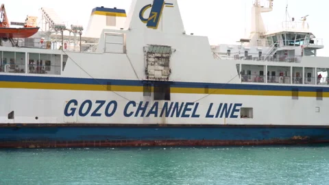 Close up of the Gozo Channel Line Ferry for Cars Stock Footage 210204977