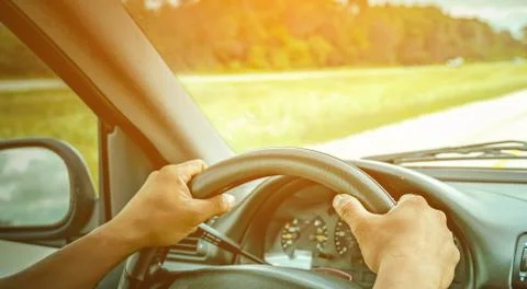 Close-up of gps navigation system In car Stock Photos