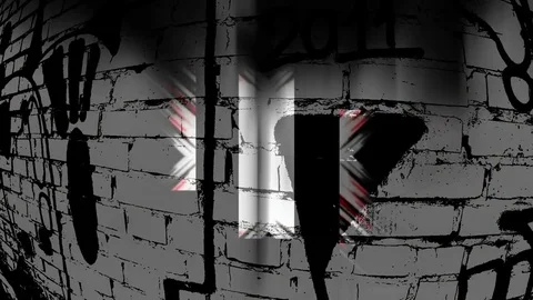 Close up Graffiti Mix Red BW Stock-Footage 72138031