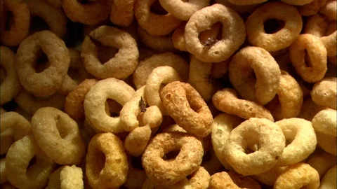 Close-up of Grain Beetles crawling over Breakfast Cereal Stock Footage 95600528