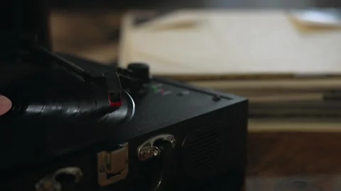 Close-up of a gramophone. Stock Footage 281862972