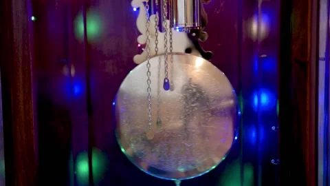 Close up of a grandfather clock pendulum moving. New Year clock conceprt Stock Footage 142710750
