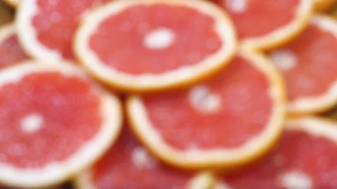 Close Up grapefruit Slices Backgroung Video stock 97292589