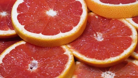 Close Up grapefruit Slices Backgroung 库存影片 97292694