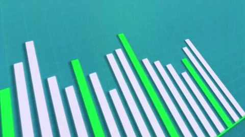 Close up graph bar rise animation with g... | Stock Video | Pond5
