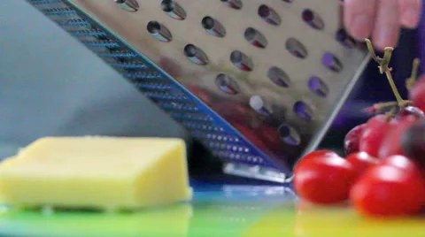 Close up grating cheese. Stock Footage 42180013
