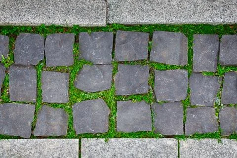 Close-up gray background of sett blocks different texture. Stock Photos