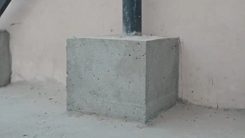 Close Up of Gray Concrete Block Structure with Rough Cement Texture Stock Footage 337189779