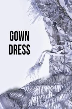 Close-up of gray evening gown Stock Photos