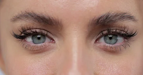 Close up of gray eyes on face of young woman. Skincare concept. Stock Footage 169773667