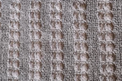 Close up of gray knitted wool texture. 写真素材