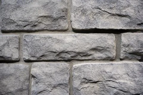 Close-Up of Gray Limestone Wall Texture with Natural Stone Masonry Stock Photos