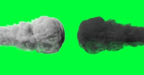 Close up of the gray smoke abstract isolated collision on the chroma key Stock Footage 91688674