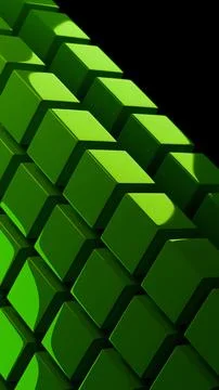 Close-up of green 3D cubes creating digital abstract structure Stock Illustration