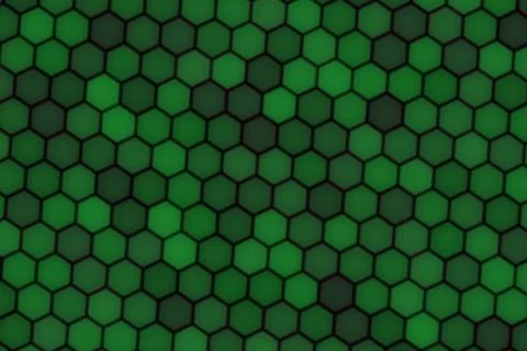 Close-up of green and black hexagonal tiles pattern Stock Illustration