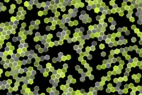Close-up of green and gray hexagon glitter particles Stock Illustration
