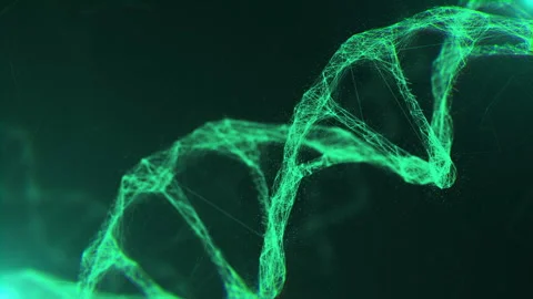 Close-up Green Binary Molecules Structure DNA Model Rotating Bright 3D Animation Stock Footage 148709723