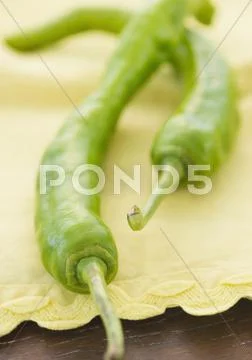 Close Up Of Green Chili Peppers