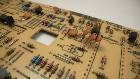 Close up on green electronic circuit board Stock Footage 270073210