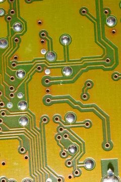 Close up of green electronic computer circuit board as background Foto stock