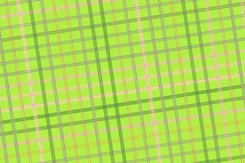 Close-up of green fabric with plaid pattern and stitching Stock Illustration