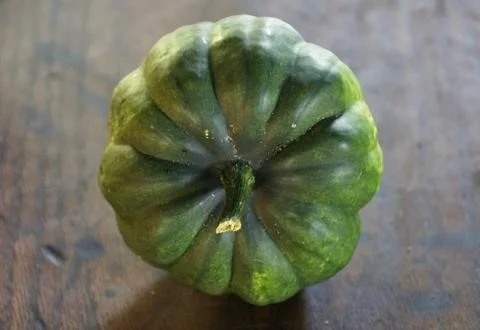 Close up of green gourd on a table Stock Photos