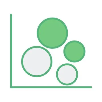 Close-up of green graph with circles Stock Illustration