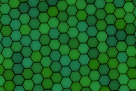 Close-up of green hexagon tiles in a pattern Stock Illustration
