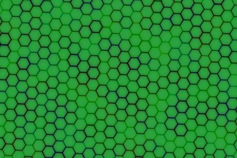 Close-up of green hexagonal microbeads on a textured surface Stock Illustration