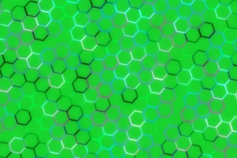 Close-up of green honeycomb pattern on a textured surface Illustrazione stock