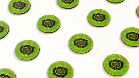 Close up of green kiwi fruit slices 動画素材 171787065
