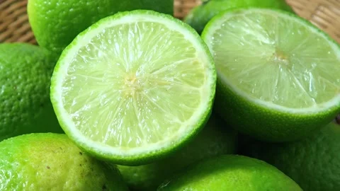 Close-up of a green lime. Stock Footage 335026491