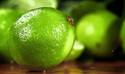 A close-up of a green lime Stock Photos