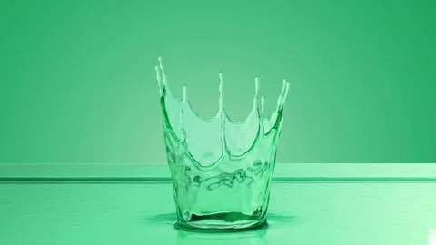 Close-up green liquid. 3d slow motion Stock Footage 75933644