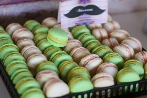 Close up of green macarons Stock Photos