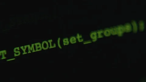 Close up of green programming code on black computer screen Stock Footage 123884435