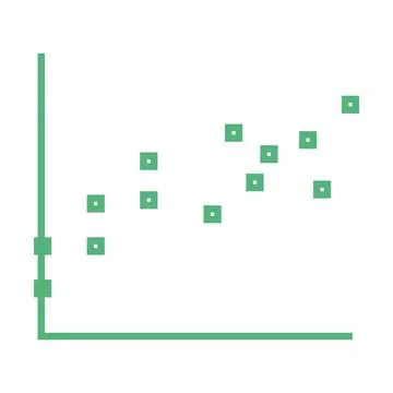 Close-up of green scatter graph Stock Photos