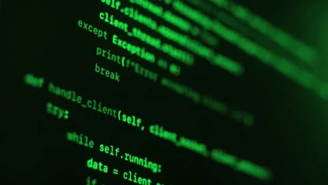 Close-up of green software code on a digital display Stock Footage 321284917