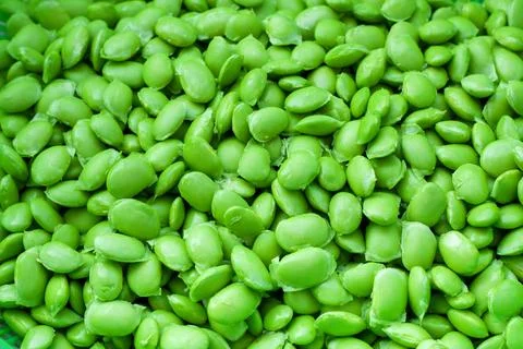 Close up of green soybeans background Stock Photos