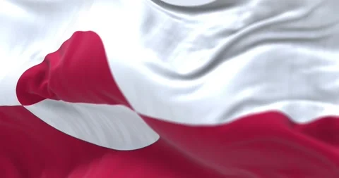 Close-up of Greenland flag waving in the wind Stock-Footage 303899771