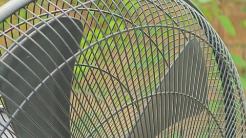 Close up of a grey fan. Stock Footage 306993227