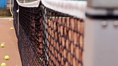 Close-up of a grid for tennis Stock Footage 76132976