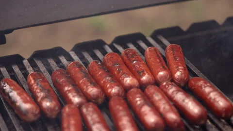 Close-up of grilled sausages Stock Footage 240412805