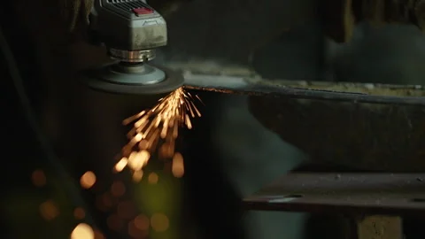 Close Up of Grinder Wheel Spinning Stock Footage 243204482