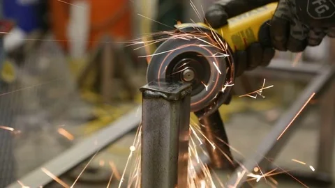 Close-up of grinding metal Stock Footage 74213725