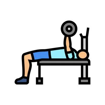 Close grip bench press arm fitness exercise color icon vector illustration Illustrazione stock