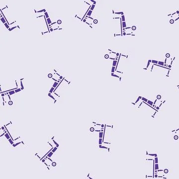 Close grip bench press arm fitness exercise glyph seamless pattern Stock Illustration
