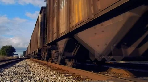 Close groud view of train passing Stock-Footage 45529375