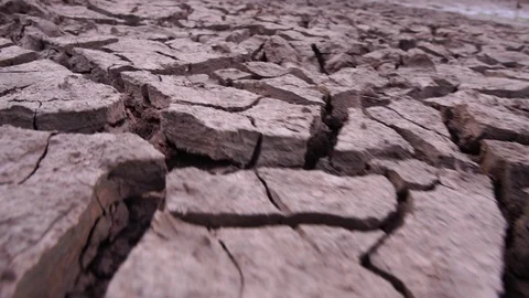 Close-up on the ground was dry from lack of moisture from the water 스톡 동영상 113208710